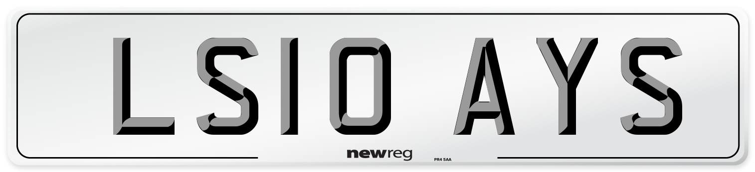 LS10 AYS Number Plate from New Reg